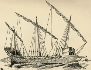 Marjorie Courtney Prints: A Mediterranean Galley, (1931). Artist: Charles Henry Bourne Quennell