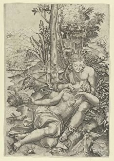 Couple Gallery: Medor and Angelica from Lodovico Ariostos Orlando Furioso or Venus and Adonis... ca. 1500-1534