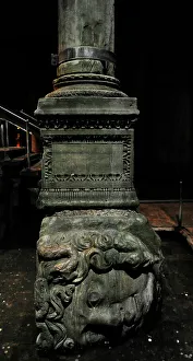 Medusa column base, Basilica Cistern (6th century), Istanbul, Turkey. Creator: Unknown