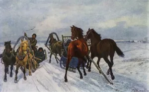 Sled Prints: The Meeting, 1871, (1965). Creator: Pavel Osipovic Kovalevskij