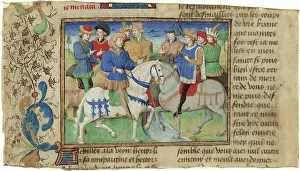 Hector Prints: Meeting of Achilles and Hector, c. 1450 - 1460. Creator: Master of Girart de Roussillon