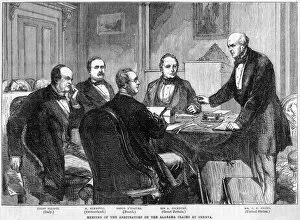 Claiming Gallery: Meeting of the arbitrators on the Alabama Claims, Geneva, Switzerland, c1865-c1870