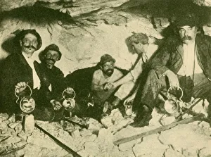 Golding Prints: Meeting of the Two Boring Parties at the Final Piercing of the Lotchberg Tunnel, c1930