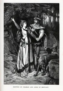 Meeting of Charles and Anne of Brittany, 1882. Artist: Brend'amour, Richard (1831-1915) Meeting of Charles and Anne of Brittany, 1882. Artist: Brend'amour, Richard (1831-1915)
