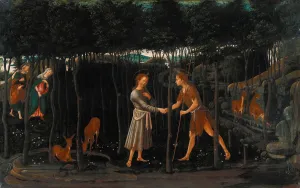 The Meeting of the Christ Child and John the Baptist. Artist: Jacopo del Sellaio (1442-1493) The Meeting of the Christ Child and John the Baptist. Artist: Jacopo del Sellaio (1442-1493)