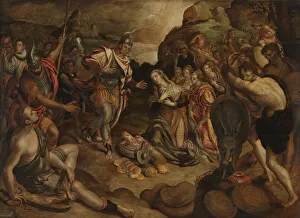 Provisions Prints: The Meeting of David and Abigail, 1583. Creator: Christiaen Jansz van Bieselingen