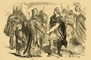 Edmund Collection: Meeting of Edmund Ironside and Canute, on the Isle of Alney, in the Severn, c1890