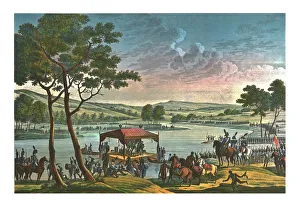 Aleksandr I Pavlovich Gallery: Meeting of the two Emperors, 25 June 1807, (c1850). Artist: Francois-Louis Couché