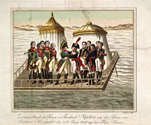 Meeting of Emperors Alexander I of Russia and Napoleon I of France at the Neman near Tilsit, 1807
