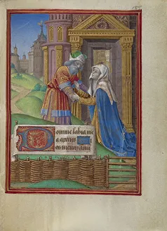 The Meeting at the Golden Gate; Book of Hours, about 1480-1490. Creator: Georges Trubert