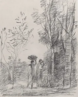 Jean Baptiste Camille Prints: The Meeting in the Grove (La Rencontre au bosquet), 1871