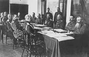 Nikolai Nikolayevich Prints: Meeting at the Headquarters (Stavka) of the Commander-in-chief of the Russian Imperial Army in Mogil