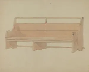 Meeting House Pew, c. 1936. Creator: Donald Streeter