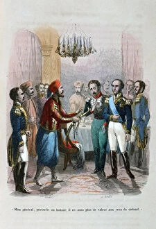 Beauce Gallery: Meeting between Ibrahim Pacha and Colonel Faudoa, Egypt, 1828 (1847). Artist: Jean Adolphe Beauce