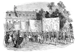 Marching Band Prints: Meeting of the Improved Order of Old Friends in Finsbury-Square, 1844. Creator: Unknown