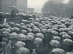 Meeting of London business men on Tower Hill, held after sinking of the Lusitania, c. 1915