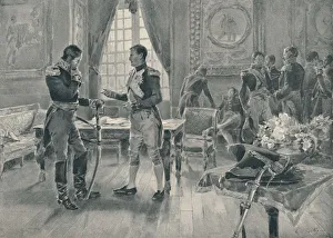 Meeting of Napoleon and Tolstoi in Paris, 1807, (1896)