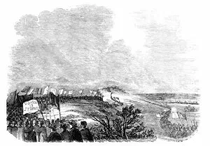 Strike Collection: Meeting of pitmen, on Pittington Hill, 1844. Creator: Unknown