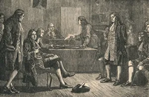 Tricorn Prints: A meeting of the Royal Society in Crane Court, Fleet Street, London, 18th century, (c1880)