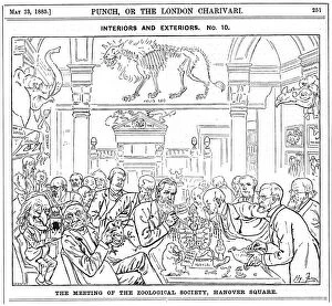 The Meeting of the (Royal) Zoological Society, Hanover Square, London, 1885. Artist: Harry Furniss