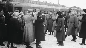 Brest Litovsk Prints: Meeting of Russian and Austro-Hungarian Military Officers in Brest-Litovsk, 1918, 1918