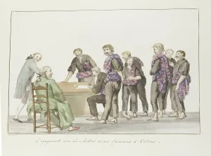 Ducros Abraham Louis Rodolphe Prints: Meeting of sailors of the speronaras from Malta, at Catania, 1778. Creator: Louis Ducros