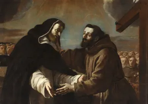 Preti Prints: The meeting of Saint Francis with Saint Dominic