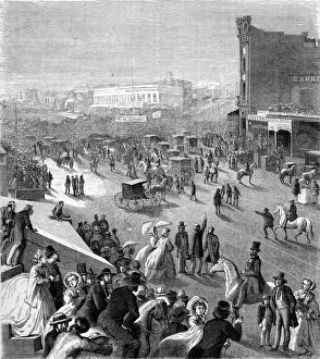 Eustache Prints: A meeting, San Francisco, California, 19th century. Artist: Eustache Lorsay