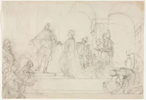 Meeting of Solomon and Queen of Sheba. Creator: Francesco Solimena (Italian, 1657-1747)