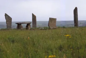 Megalithic Circle and Dolmen, c3rd millennium BC, Stenness, Orkney, Scotland, 20th century. Artist: CM Dixon Megalithic Circle and Dolmen, c3rd millennium BC, Stenness, Orkney, Scotland, 20th century. Artist: CM Dixon