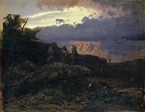 Atmosphere Prints: The megalithic tomb, 1847. Creator: Arnold Bocklin