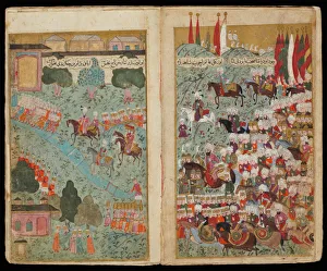 Topkapi Palace Prints: Mehmed III Arrives at the Head of the Victorious Army in Istanbul (From Manuscript Mehmed IIIs Camp Artist)