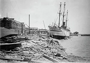 Stormy Prints: Meiji Maru ashore after typhoon in Japan
