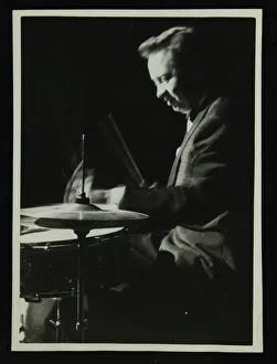Hippodrome Prints: Mel Torme on the drums at the Bristol Hippodrome, 1950s. Artist: Denis Williams