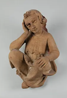 Crouching Prints: Melancholy, 14th century. Creator: Unknown