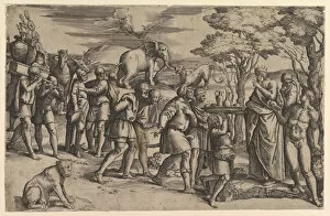 Battista Franco Gallery: Melchizadek Offering Bread and Wine to Abraham, ca. 1547