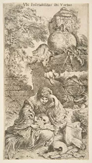 Sadness Gallery: Melencholia, ca. 1645-1646. Creator: Giovanni Benedetto Castiglione
