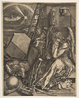 Netherlandish Collection: Melencolia I (copy), 1602. Creator: Jan Wierix
