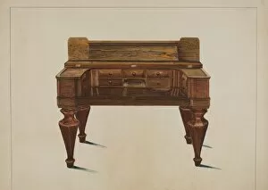 Accordion Gallery: Melodeon Converted into Desk, c. 1937. Creator: Magnus S. Fossum