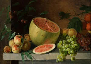 Ripe Prints: Melon, peaches and grapes, 1830-1859. Creator: Ivan Timofejevits Hrutski