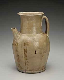 Spouted Prints: Melon-shaped ewer with poem, 800s. Creator: Unknown