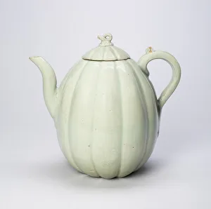 Goryeo Prints: Melon-Shaped Ewer with Stylized Flowers, Korea, Goryeo dynasty (918-1392), 12th century