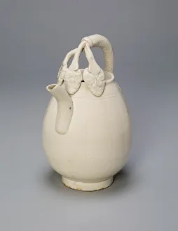 Mold Collection: Melon-Shaped Ewer with Triple-Strand Handle and Floral Tendrils, Liao dynasty