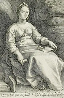 Henry Goltzius Prints: Melpomene, 1592. Creator: Hendrik Goltzius