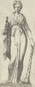 Melpomene, from the Mattei sarcophagus, Rome, 1540-45. Creator: Antonio Fantuzzi