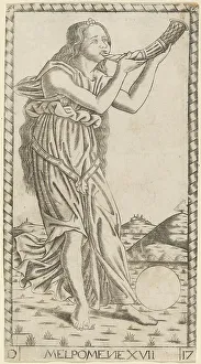 Mantegna Prints: Melpomene, probably c. 1470. Creator: Master of the S-Series Tarocchi