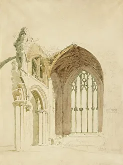 Melrose Abbey: The East Window, 1800. Creator: Thomas Girtin