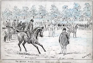 Cuthbert Prints: The Melton horse show, judging the hunters, c1880-1940. Artist: Cuthbert Bradley
