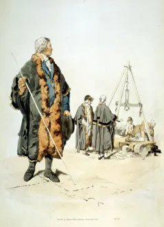 Weights And Measures Prints: Member of a London Wardmote Inquest in official dress, 1808. Artist: William Henry Pyne