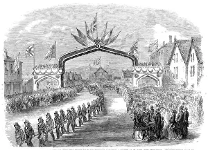 Welcoming Party Prints: The members of the fire companies drawing the Prince of Wales through Carleton